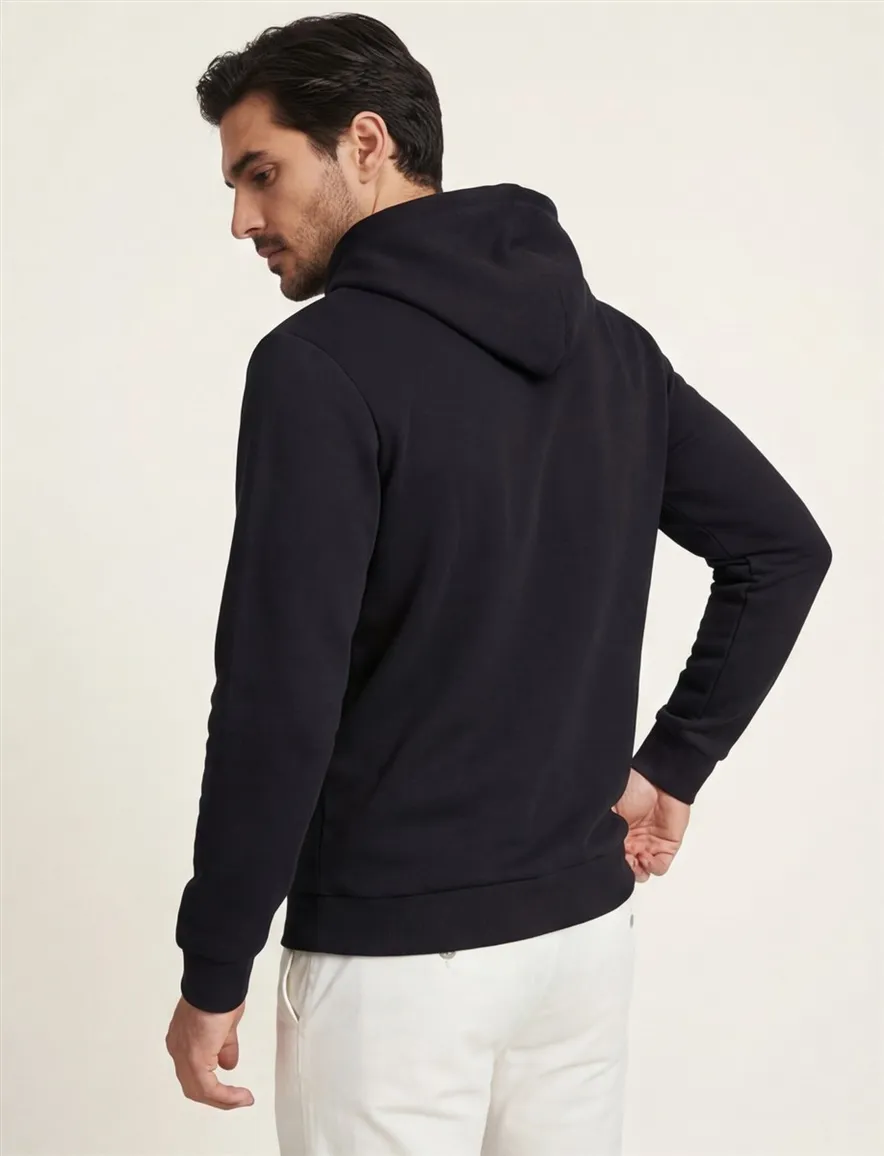 Jack & Jones hoodie zwart katoen met logo