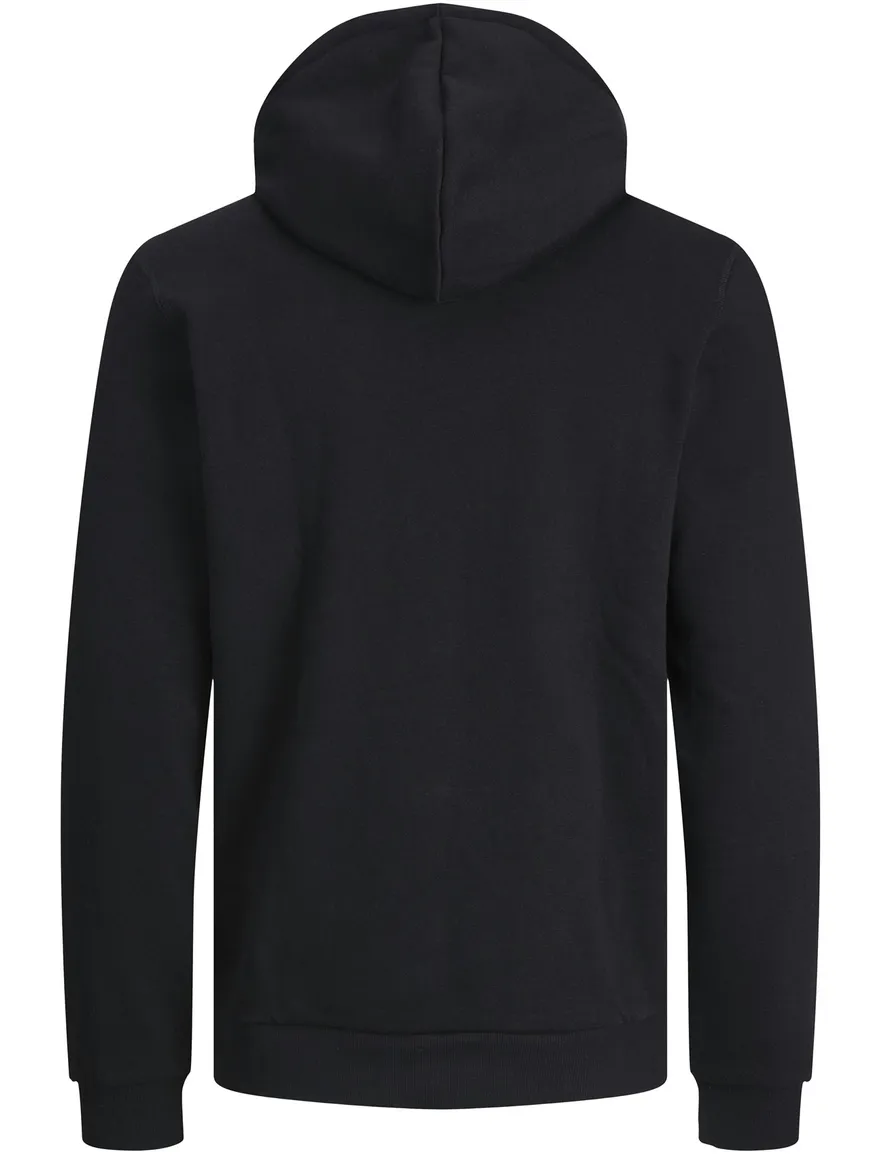Jack & Jones hoodie zwart katoen met logo