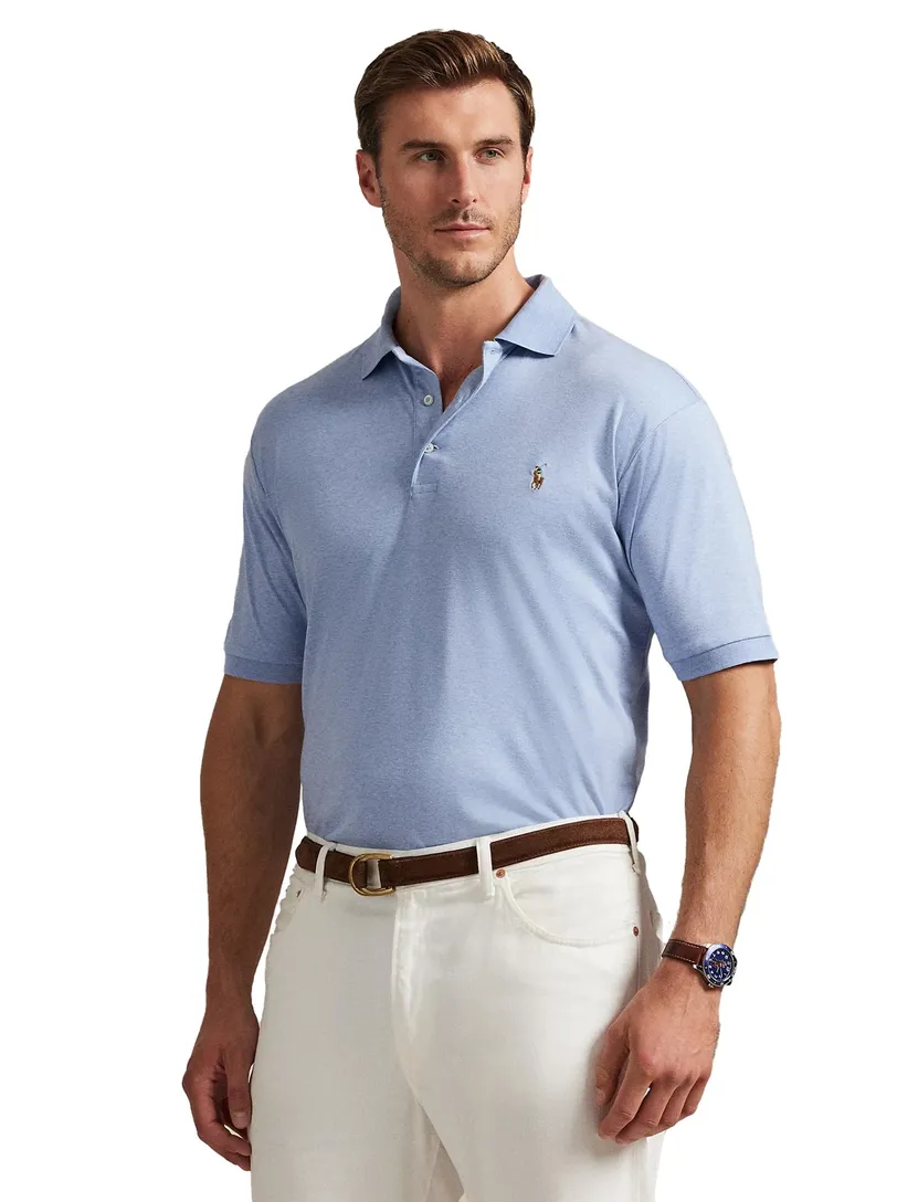 polo big wijde fit polo ralph lauren big en tall katoen lichtblauw
