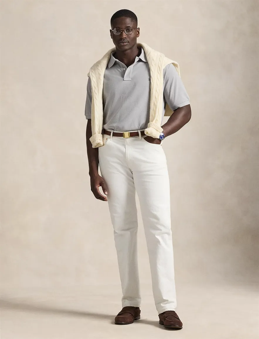 Polo Ralph Lauren polo big en tall grijs wijde fit 2-knoops