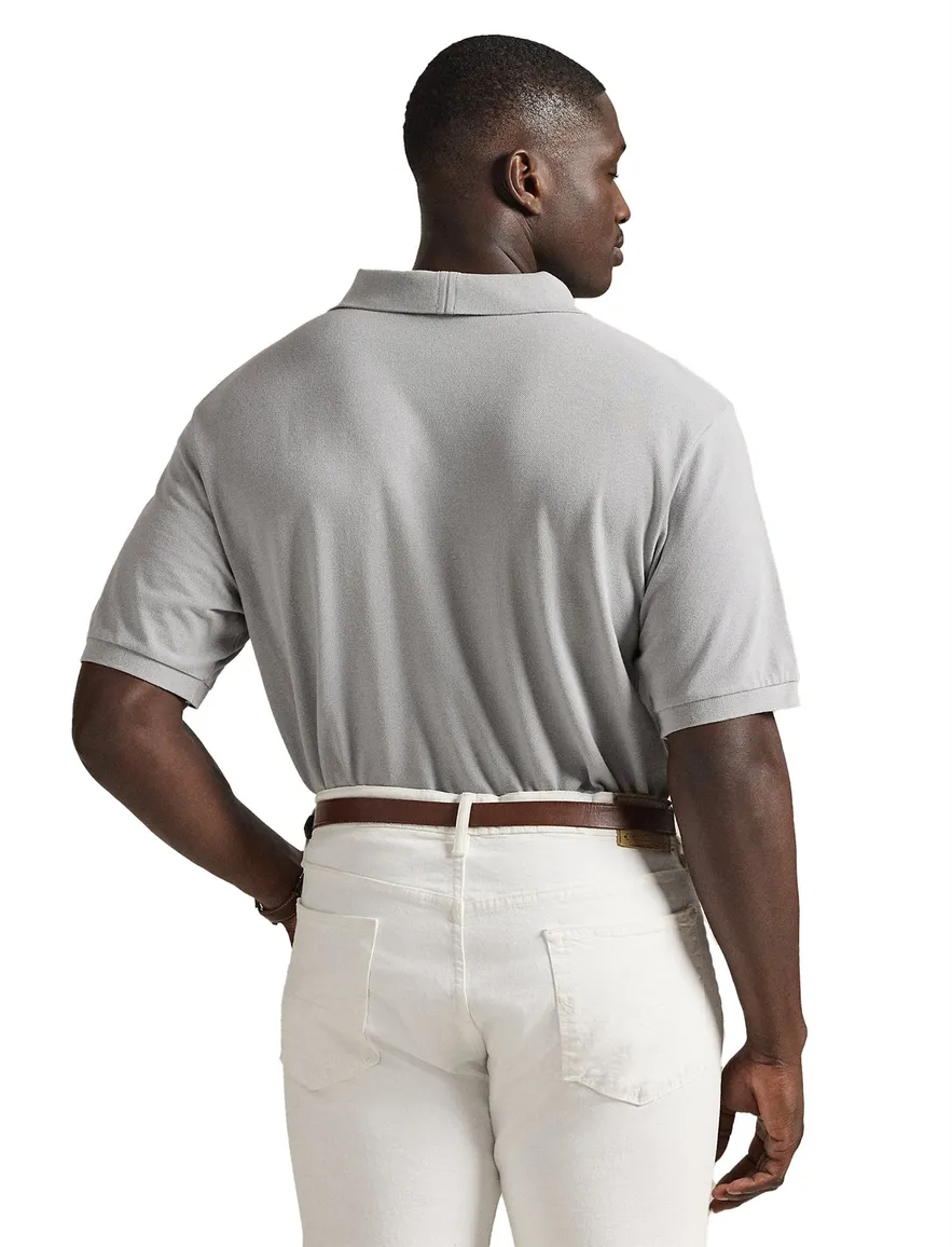 Polo Ralph Lauren polo big en tall grijs wijde fit 2-knoops