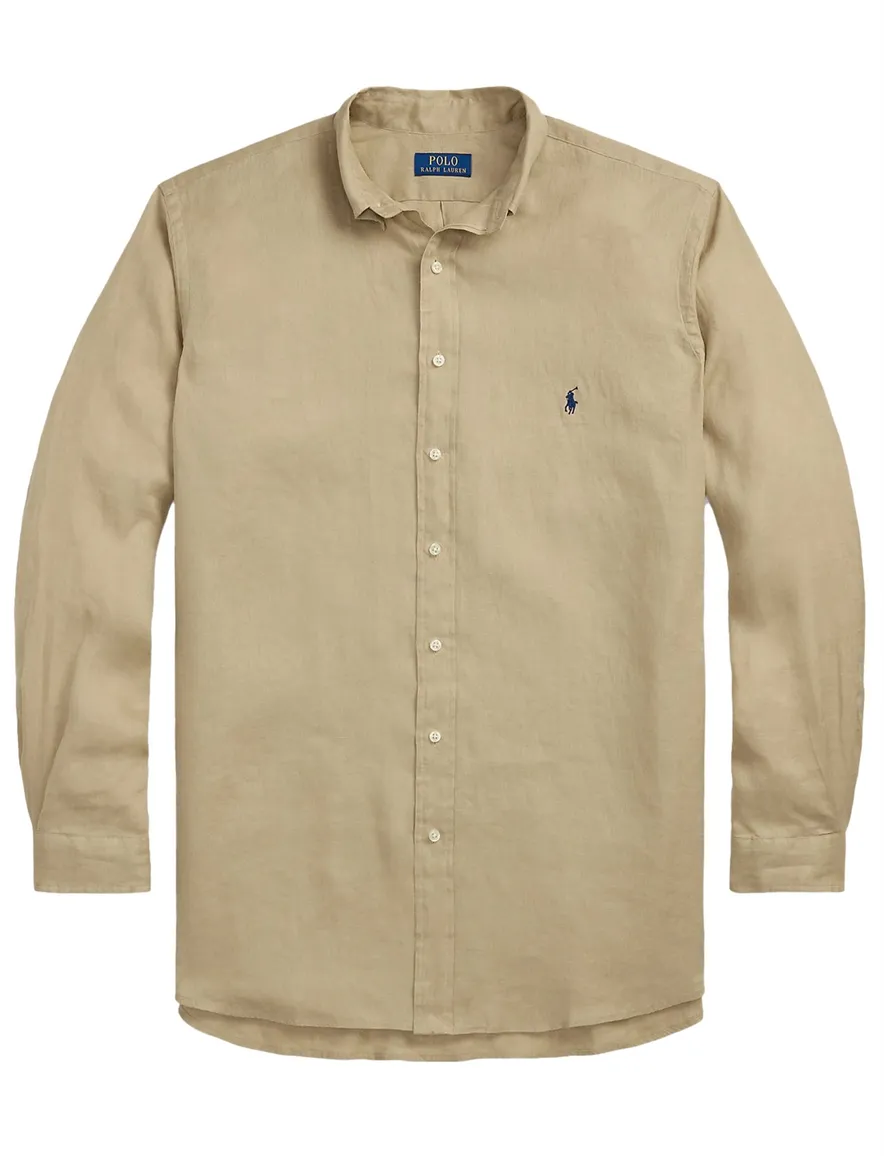 Polo Ralph Lauren Big & Tall overhemd linnen beige