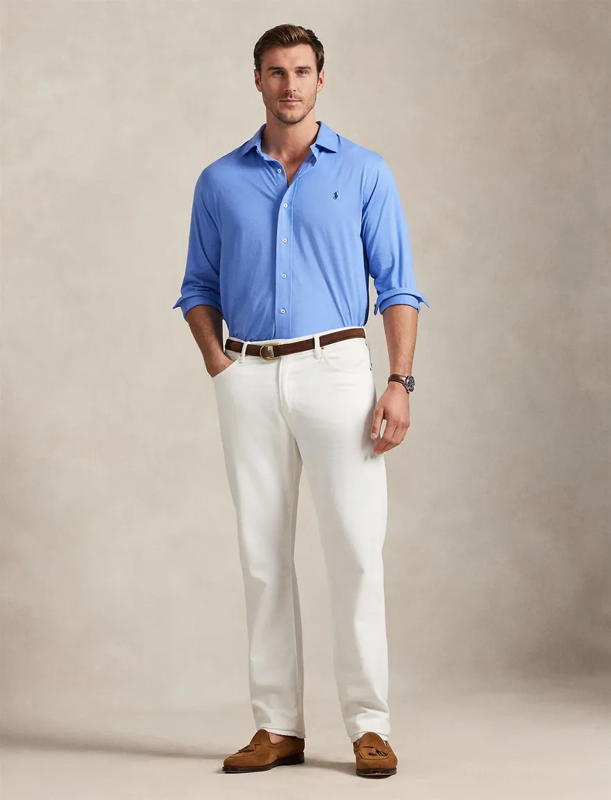 Polo Ralph Lauren big en tall overhemd blauw katoen