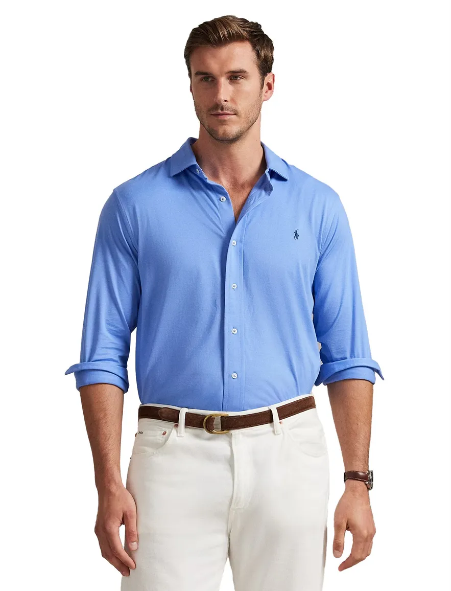 Polo Ralph Lauren big en tall overhemd blauw katoen