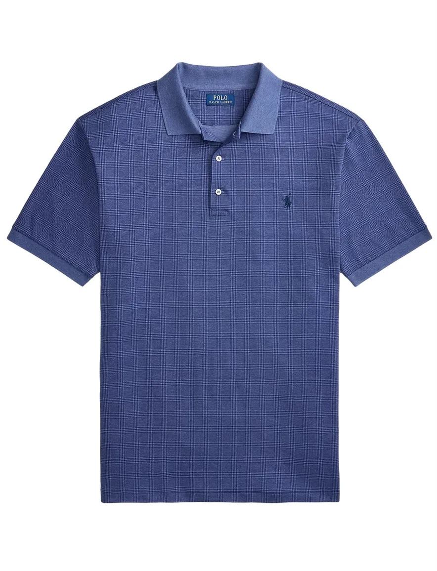 Polo Ralph Lauren polo big en tall donkerblauw geruit 2-knoops