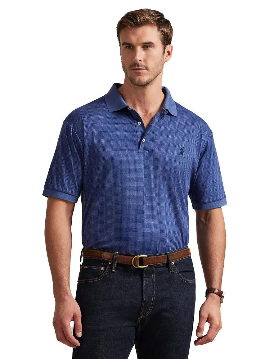 Polo Ralph Lauren polo big en tall donkerblauw geruit 2-knoops