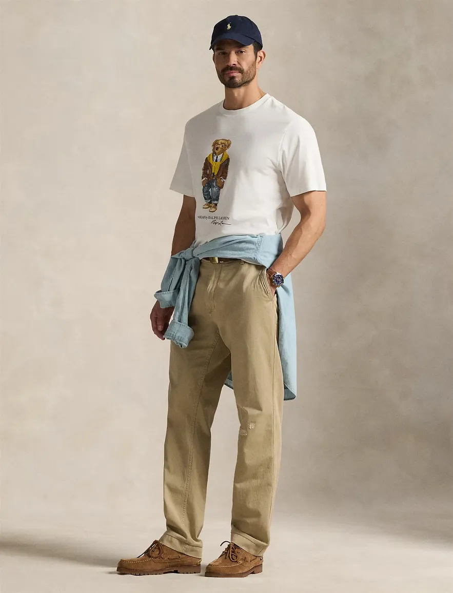 Polo Ralph Lauren T-shirt creme bear big en tall