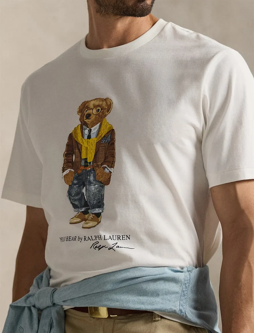 Polo Ralph Lauren T-shirt creme bear big en tall