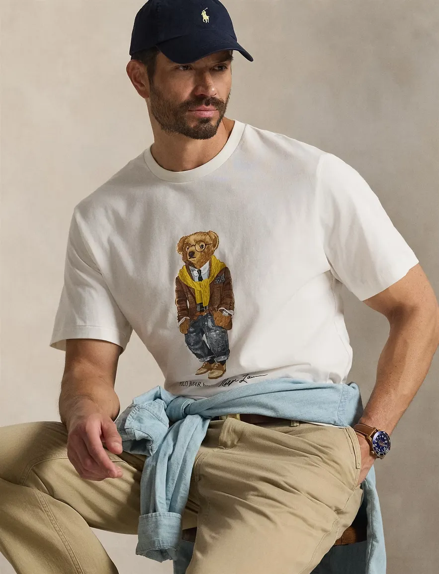 Polo Ralph Lauren T-shirt creme bear big en tall