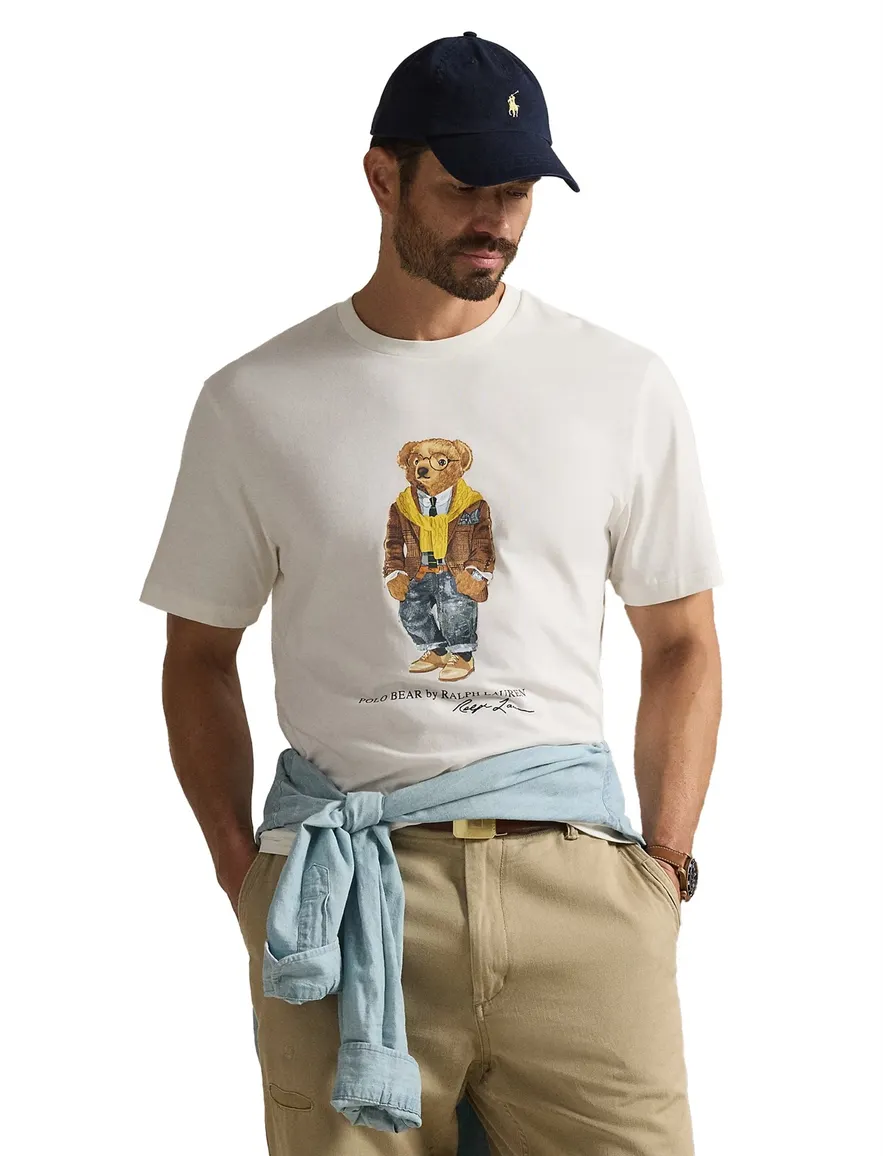 Polo Ralph Lauren T-shirt creme bear big en tall