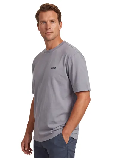 Hugo Boss BOSS T-shirt grijs ronde hals wijde fit
