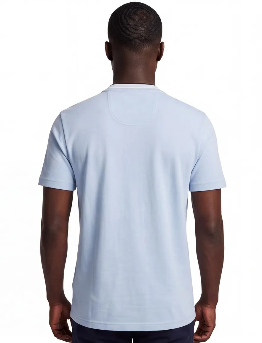 BOSS Green T-shirt ronde hals lichtblauw