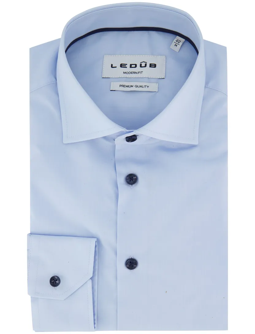 Ledub modern fit lichtblauw overhemd effen