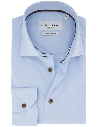 Ledub Ledub overhemd modern fit lichtblauw effen