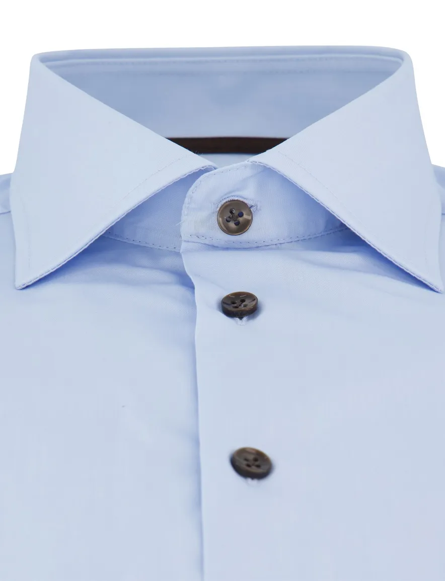 Ledub overhemd modern fit lichtblauw effen