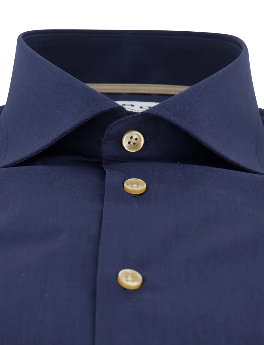 Ledub overhemd donkerblauw katoen