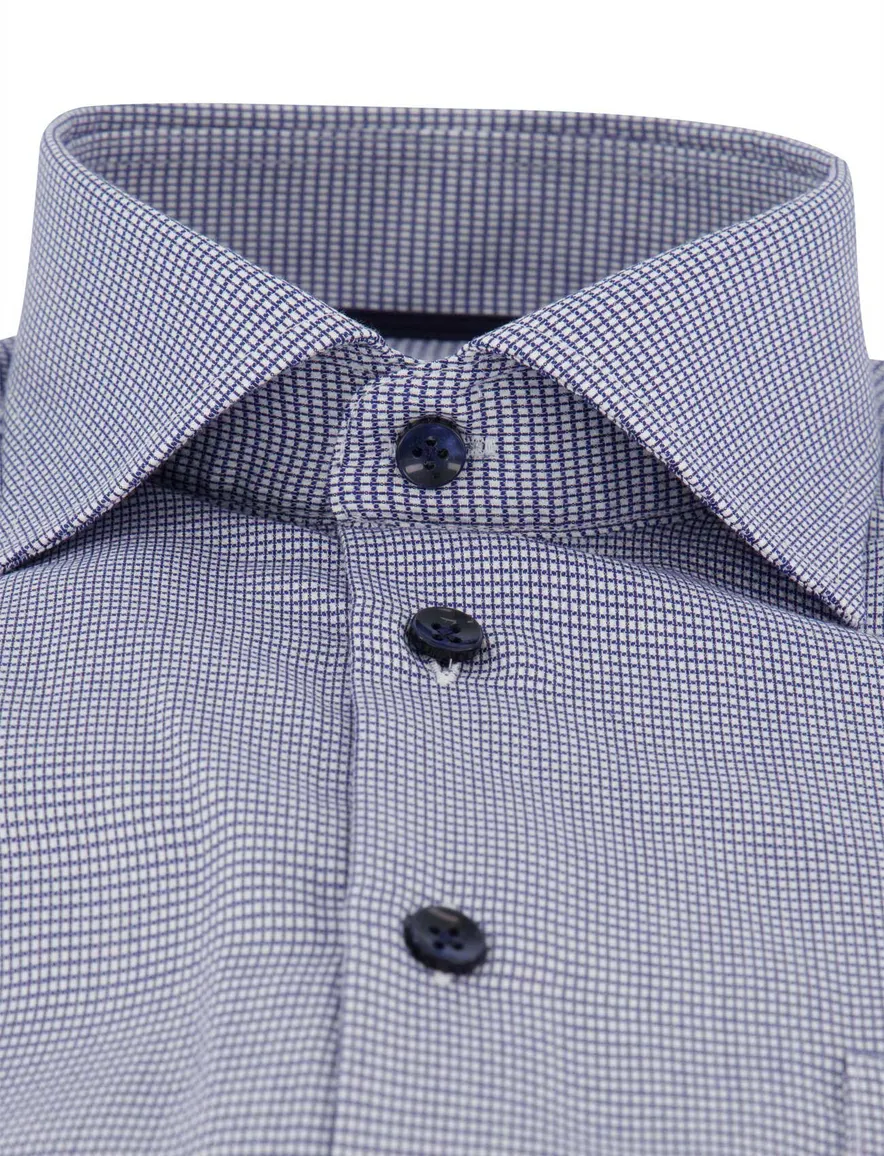 Ledûb overhemd ml 5 donkerblauw patroon