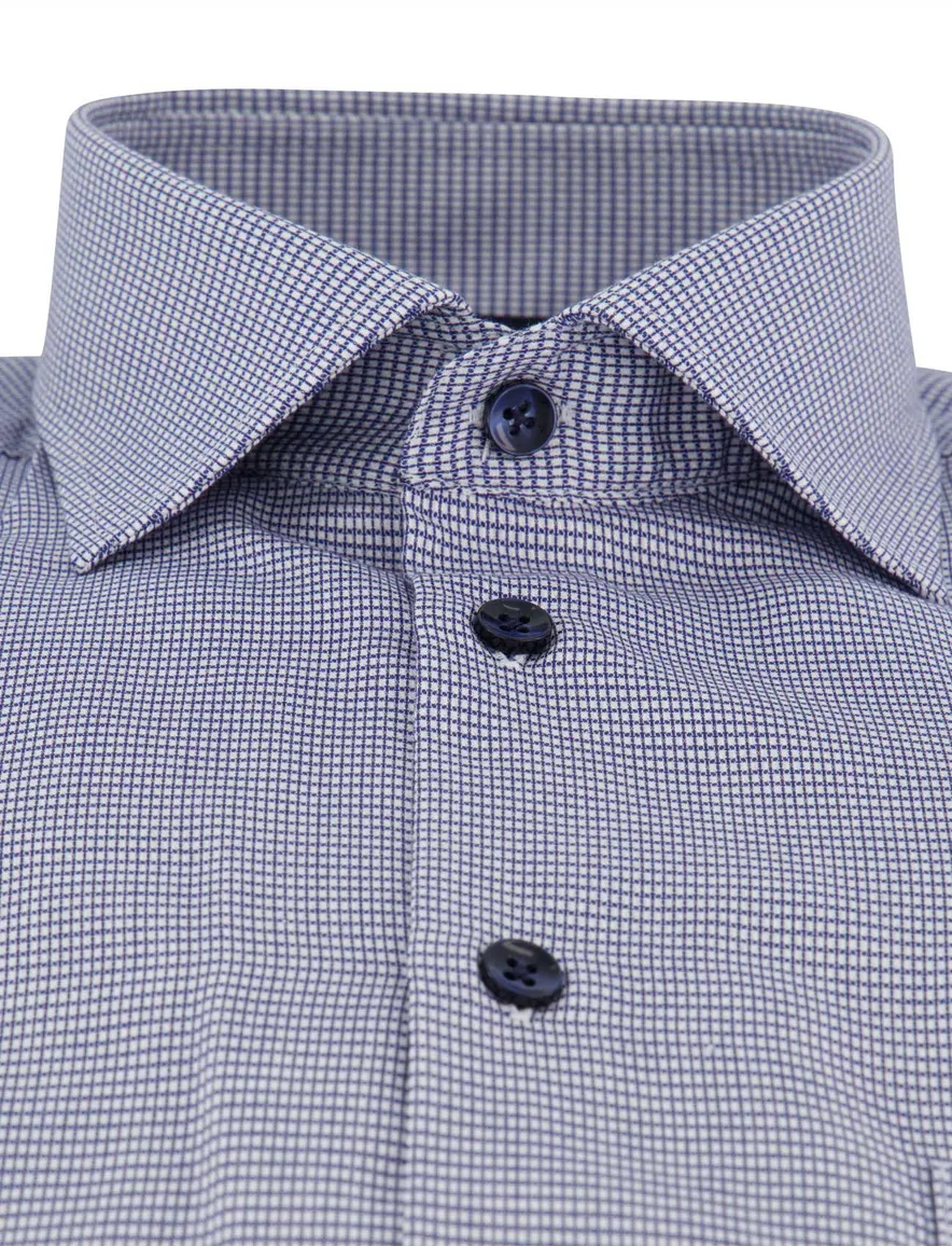 Ledûb overhemd ml 7 donkerblauw patroon