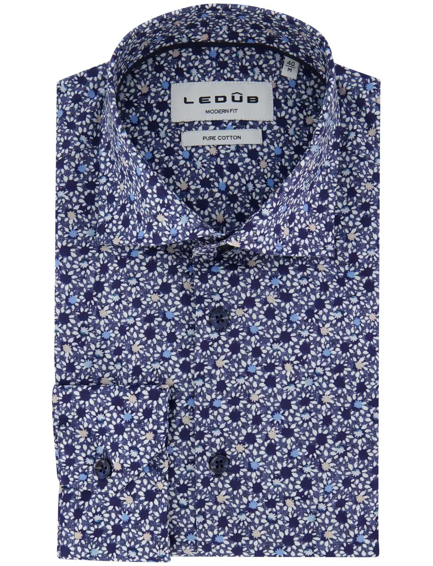 Ledûb overhemd ml5 donkerblauw