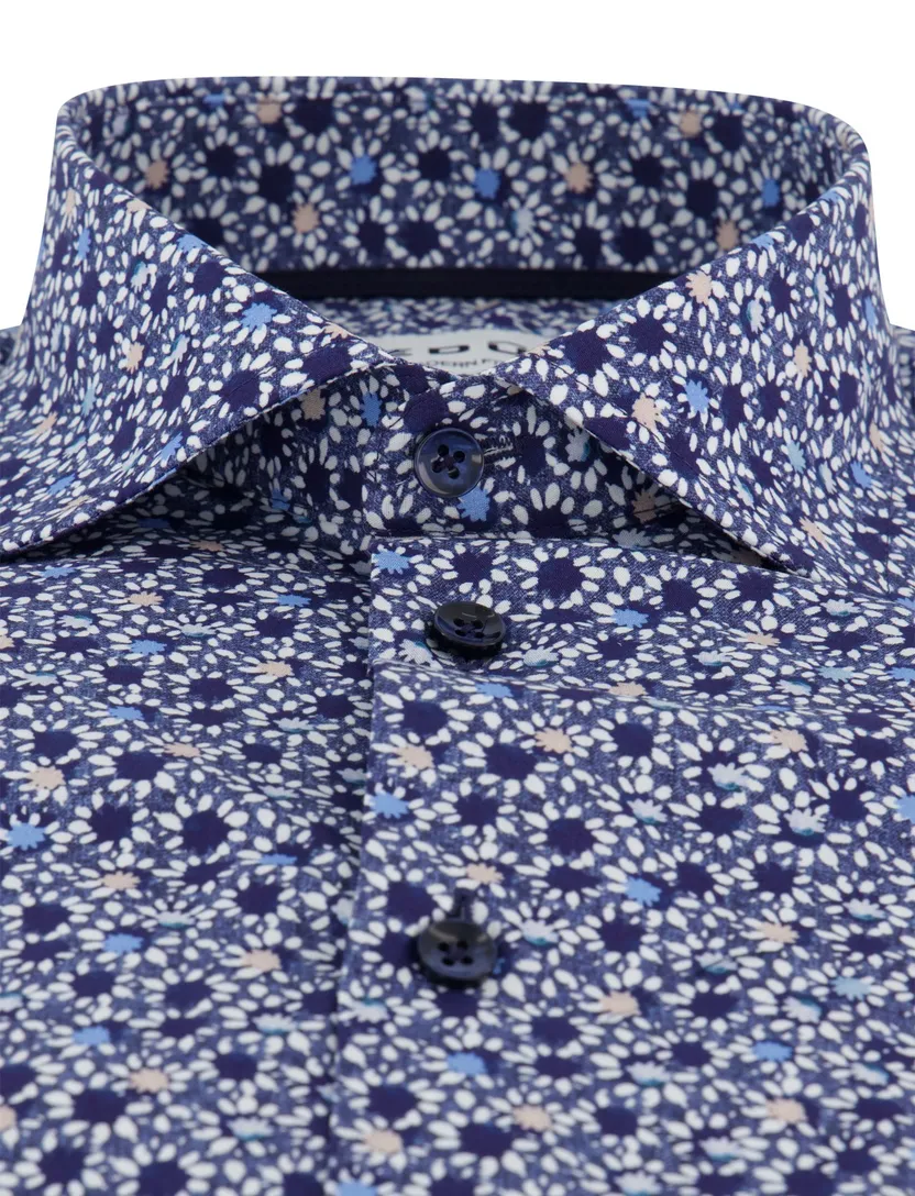overhemd mouwlengte 7 Ledub Modern Fit donkerblauw