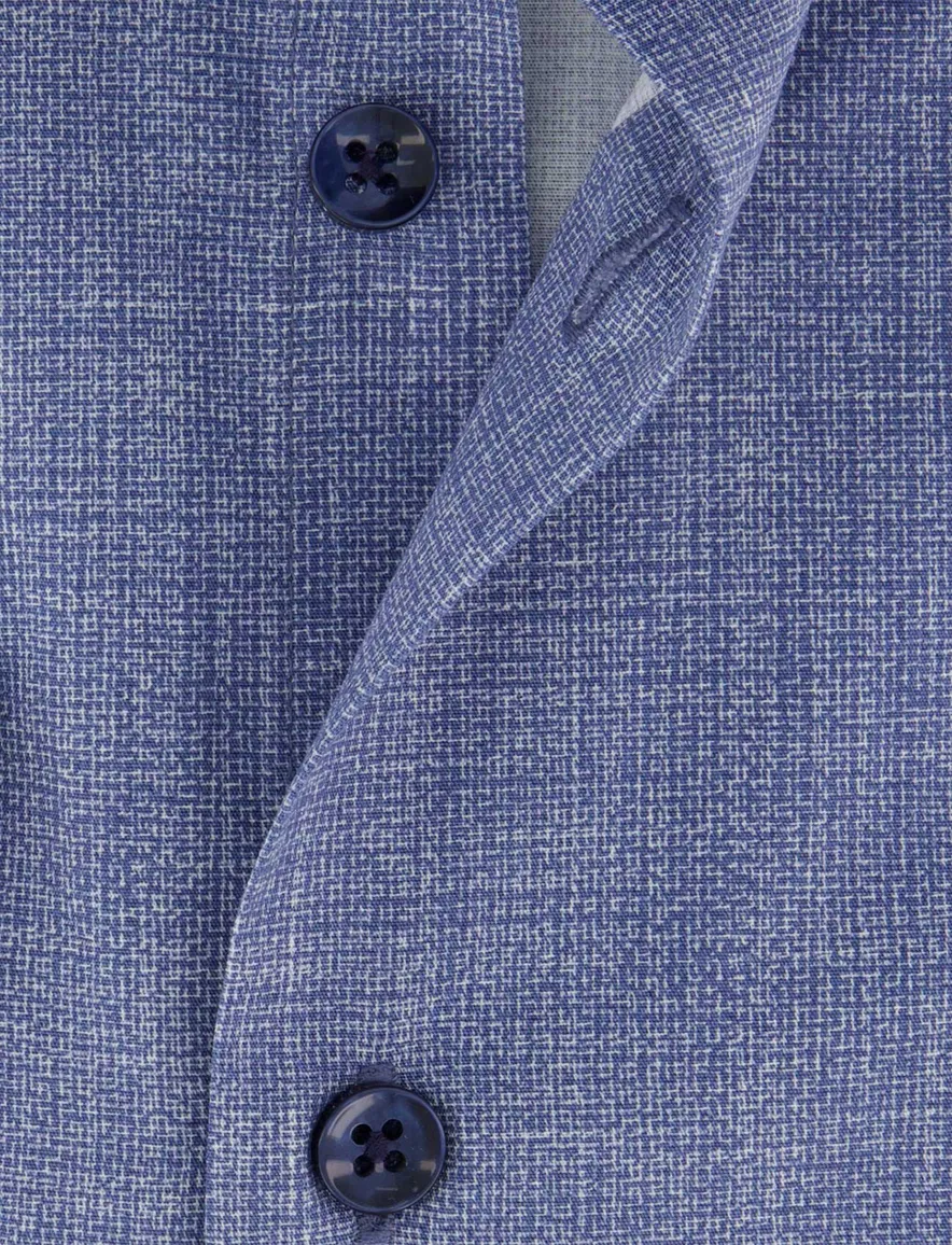 Ledub overhemd blauw geprint modern fit