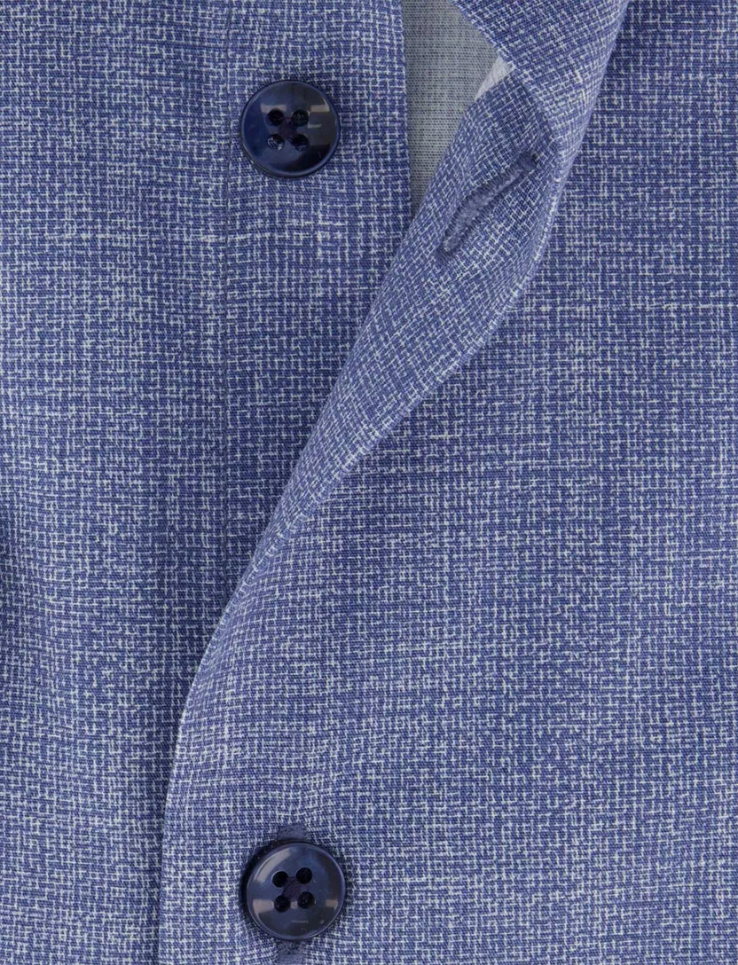 Ledub overhemd modern fit blauw geprint