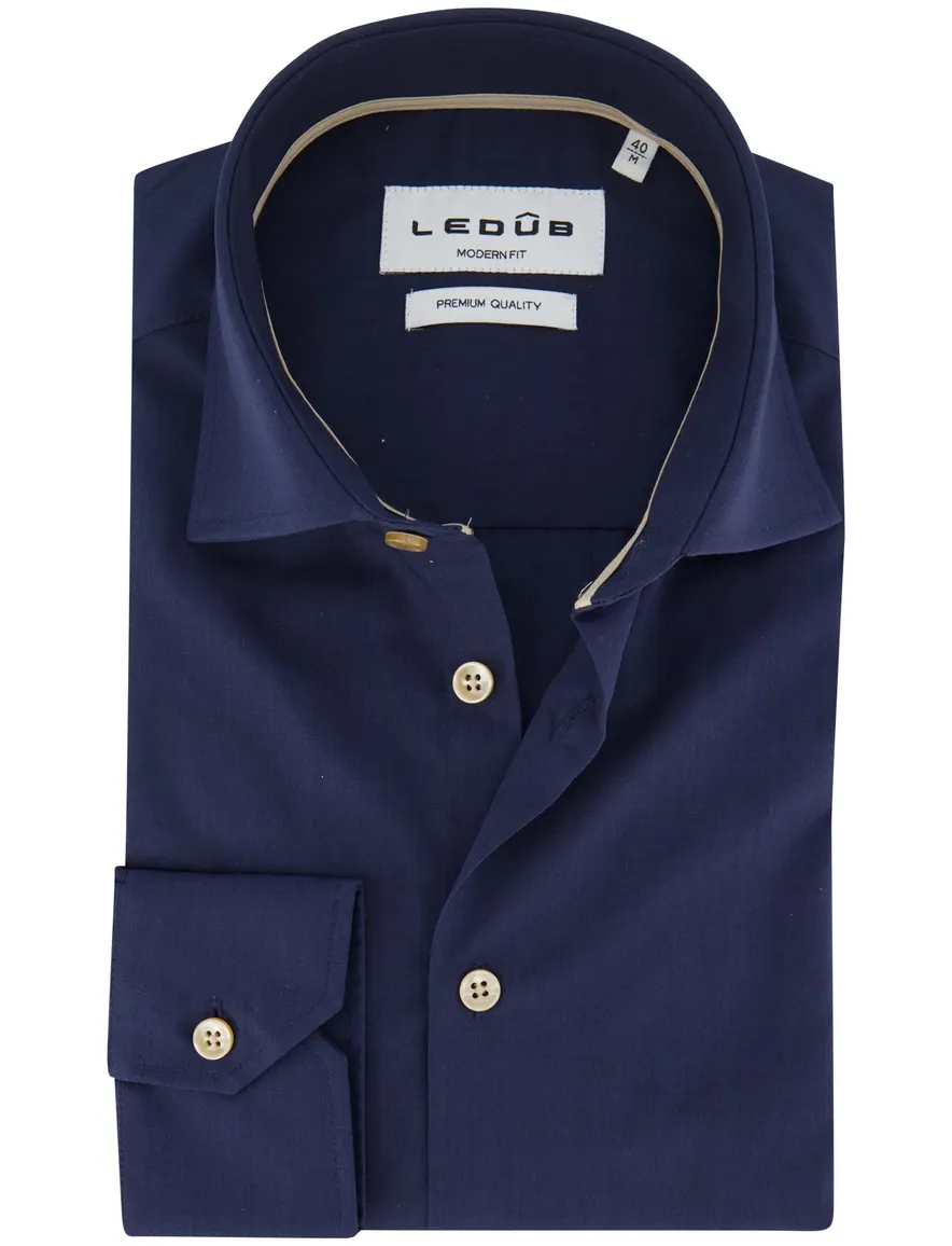 Ledûb overhemd ml 5 donkerblauw