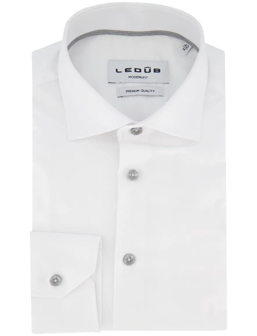 Ledub overhemd modern fit wit