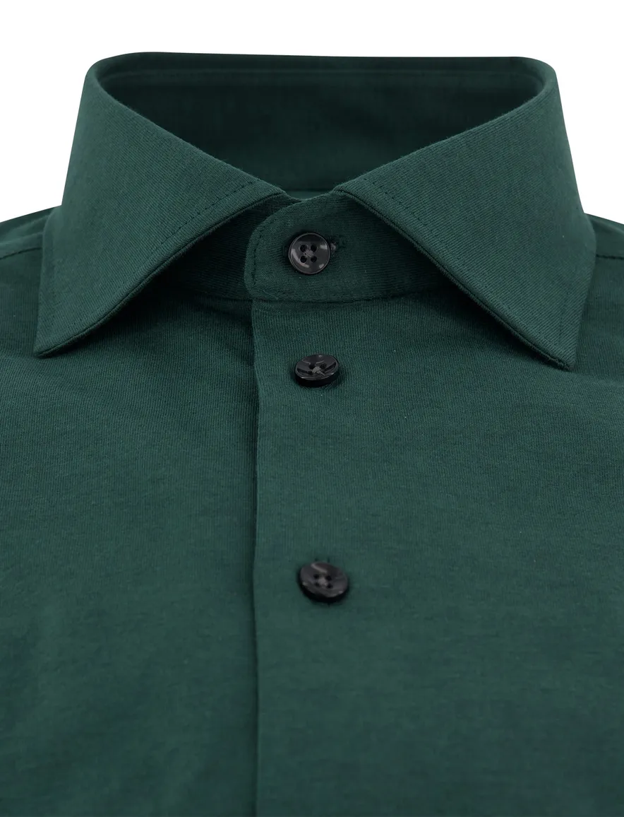 Ledub overhemd modern fit groen katoen