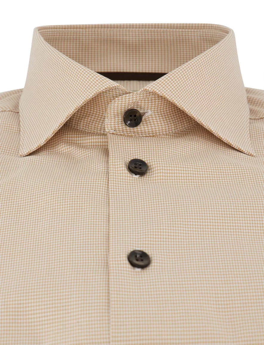 Overhemd John Miller Tailored Fit beige geprint
