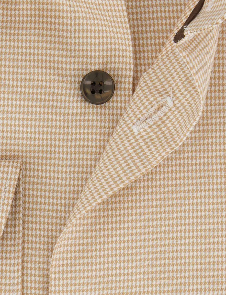 Overhemd John Miller Tailored Fit beige geprint