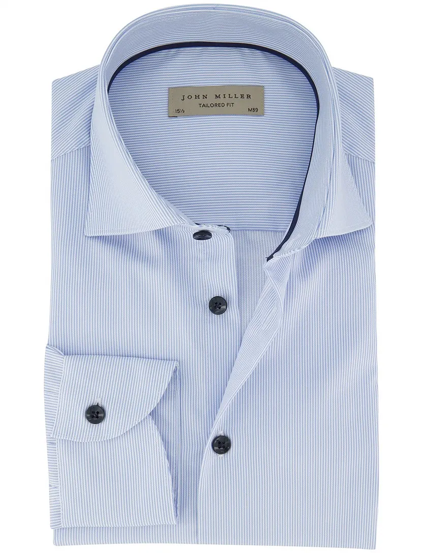 business overhemd John Miller Tailored Fit lichtblauw