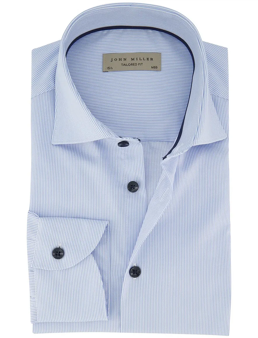 John Miller Tailored Fit business overhemd lichtblauw