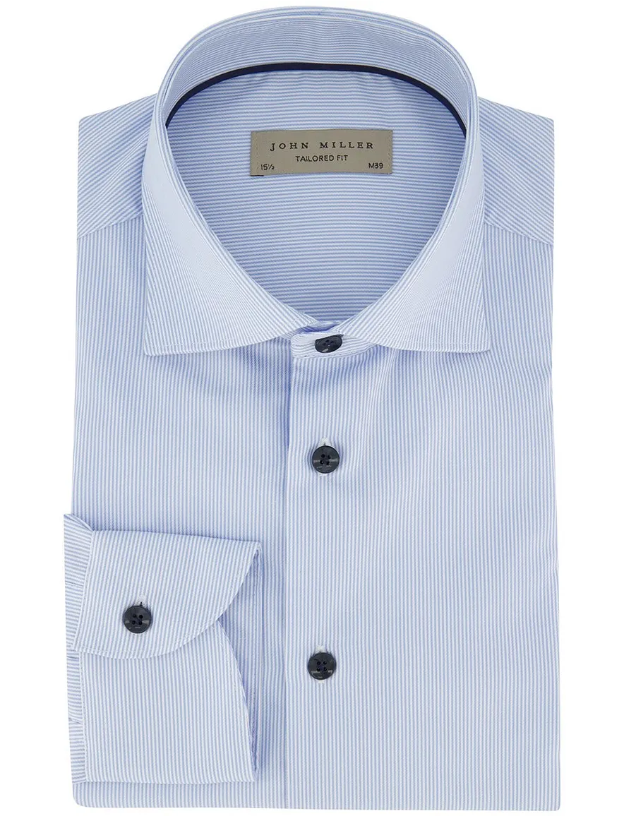 John Miller Tailored Fit business overhemd lichtblauw