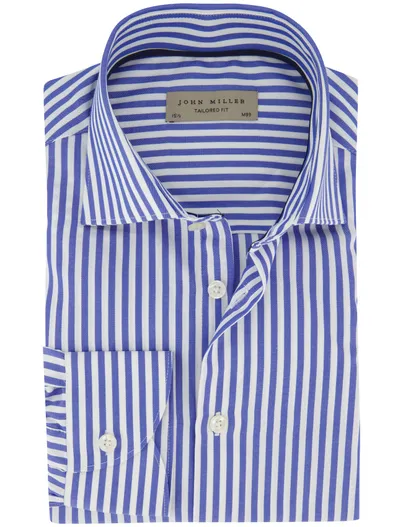 John Miller Blauw wit gestreept John Miller overhemd ml 7