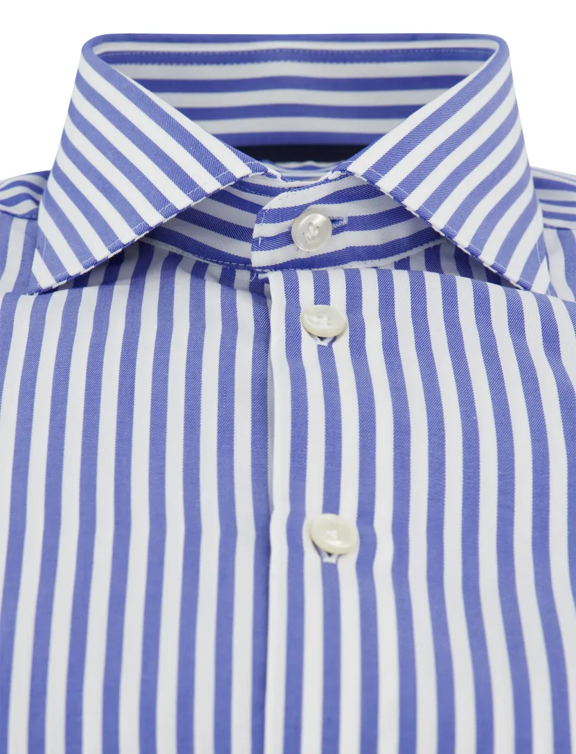 Blauw wit gestreept John Miller overhemd ml 7