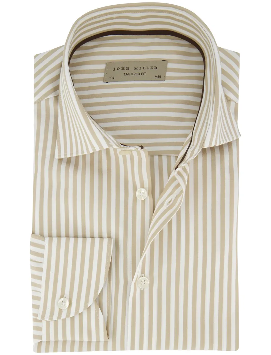 John Miller overhemd ml 7 beige