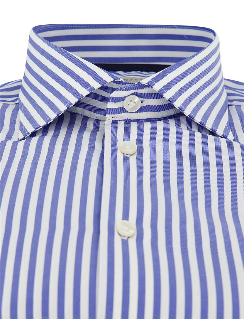 Overhemd John Miller Tailored Fit blauw wit gestreept katoen