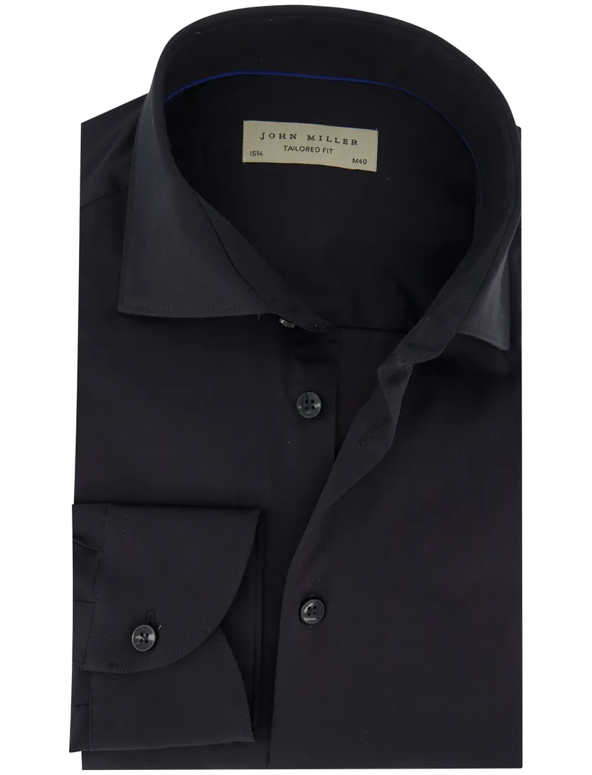Zwart overhemd John Miller Tailored Fit ml 5
