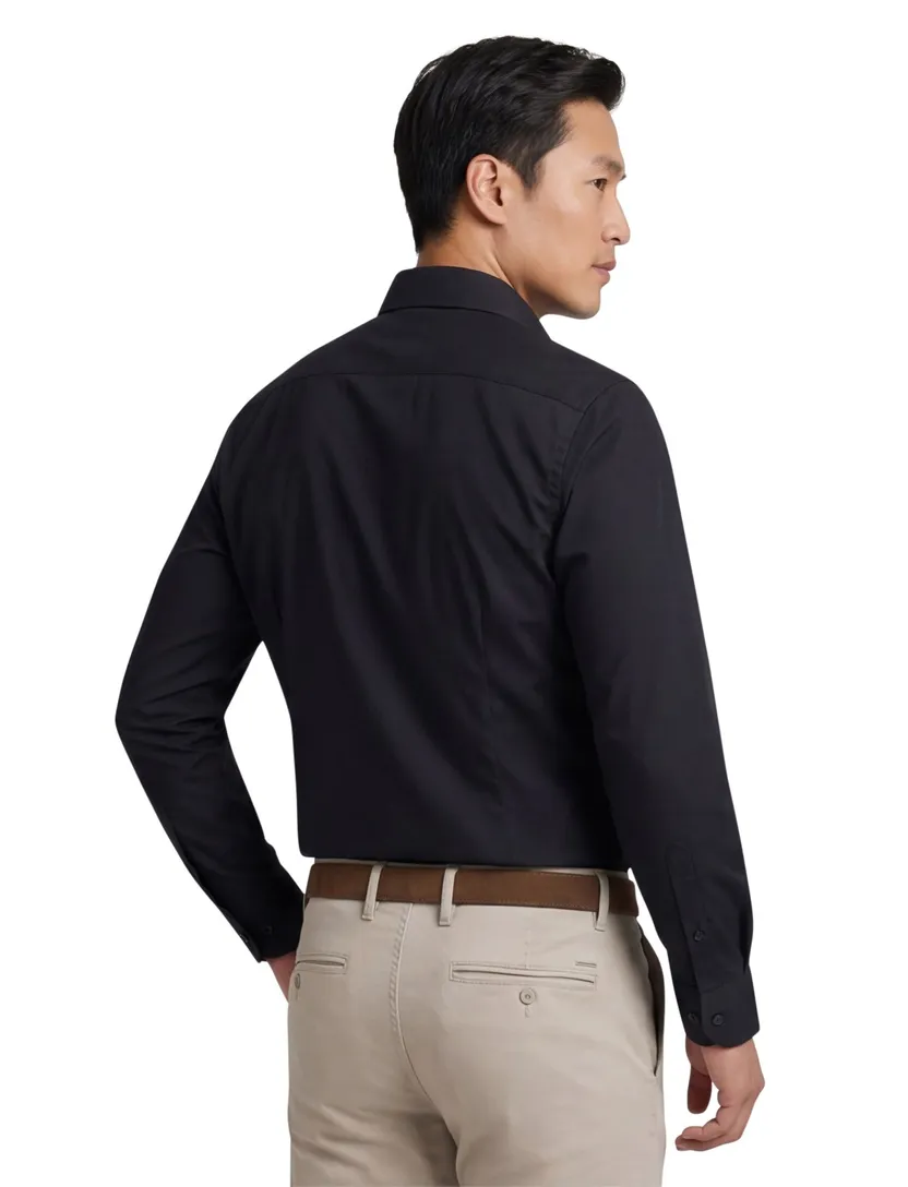 Zwart overhemd John Miller Tailored Fit ml 5