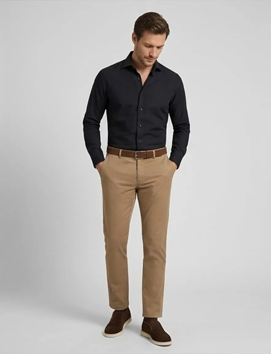 Overhemd John Miller Tailored Fit ml 5 zwart