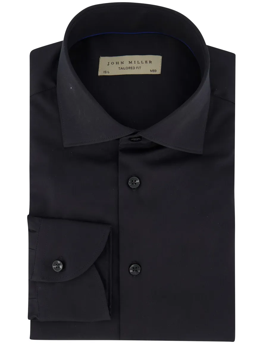 Overhemd John Miller Tailored Fit ml 5 zwart