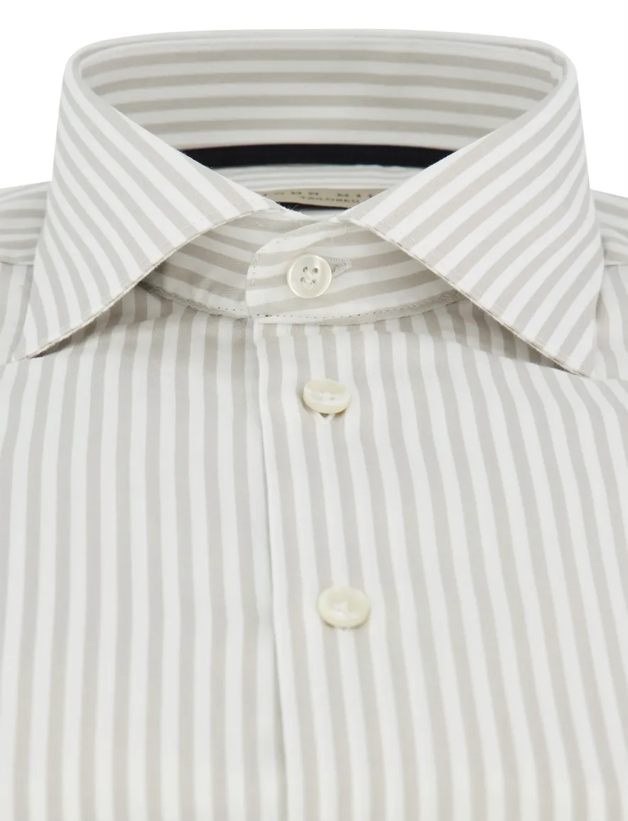 John Miller Tailored Fit overhemd ml 5 lichtgrijs gestreept