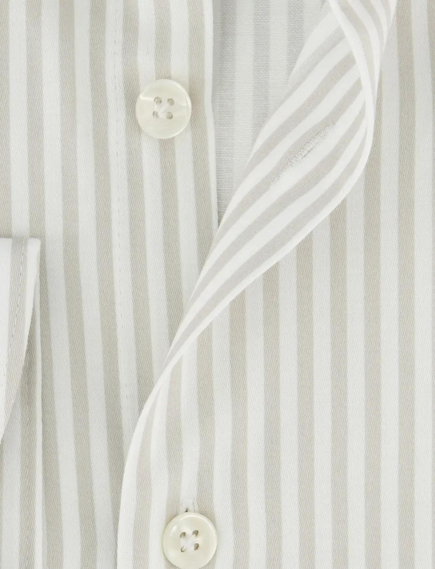 John Miller Tailored Fit overhemd ml 5 lichtgrijs gestreept