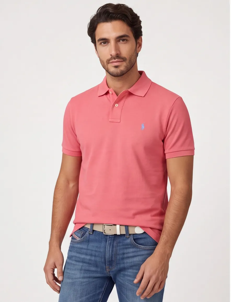 Polo Ralph Lauren poloshirt effen roze korte mouw