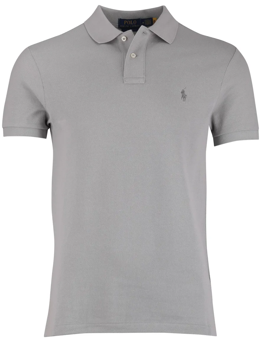 Polo Ralph Lauren poloshirt effen grijs slim fit
