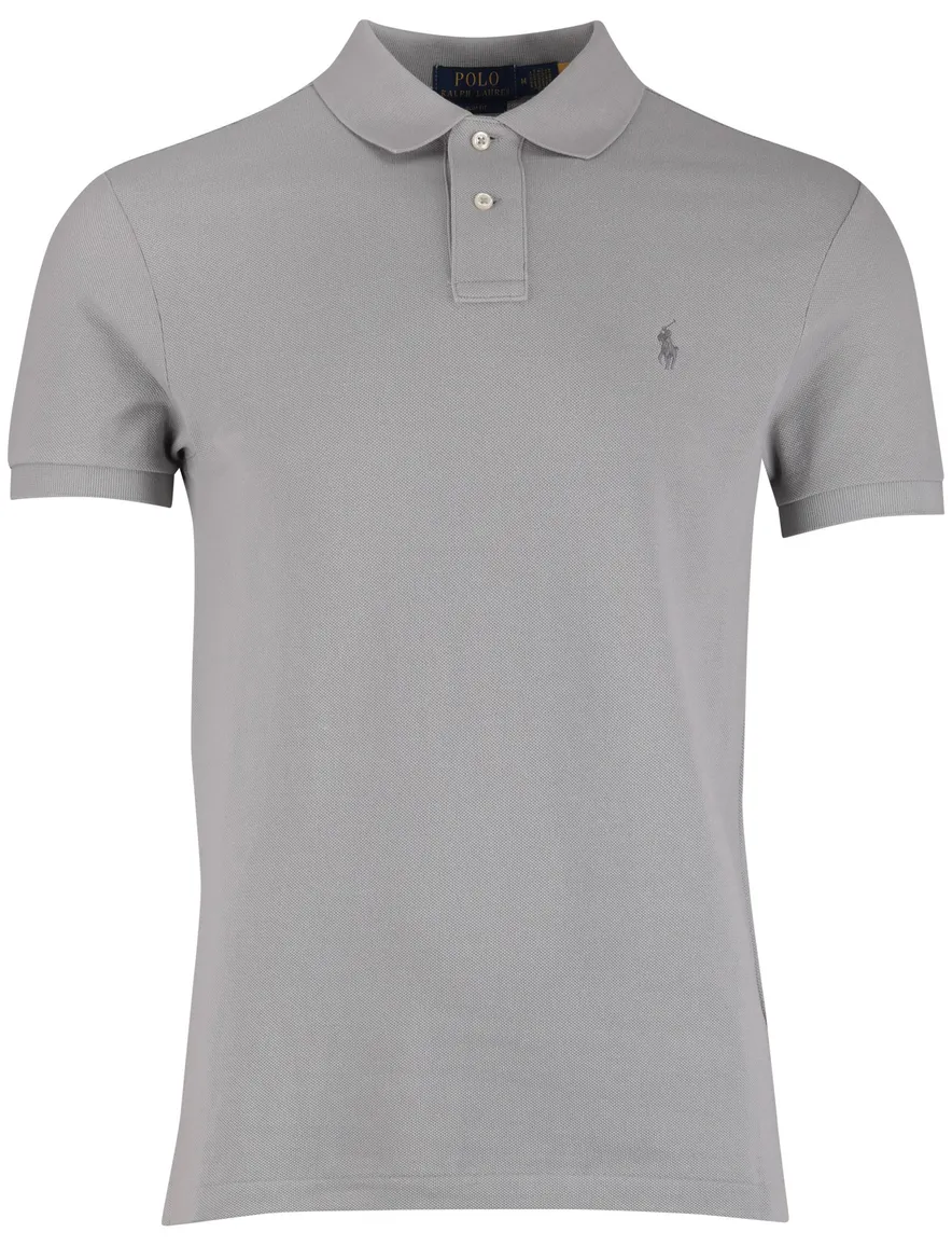 Polo Ralph Lauren poloshirt effen grijs slim fit