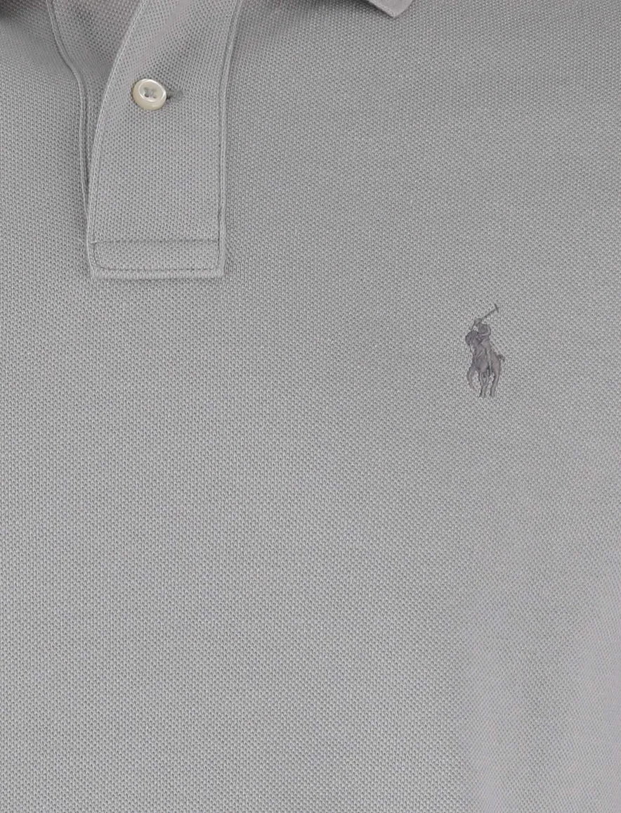 Polo Ralph Lauren poloshirt effen grijs slim fit