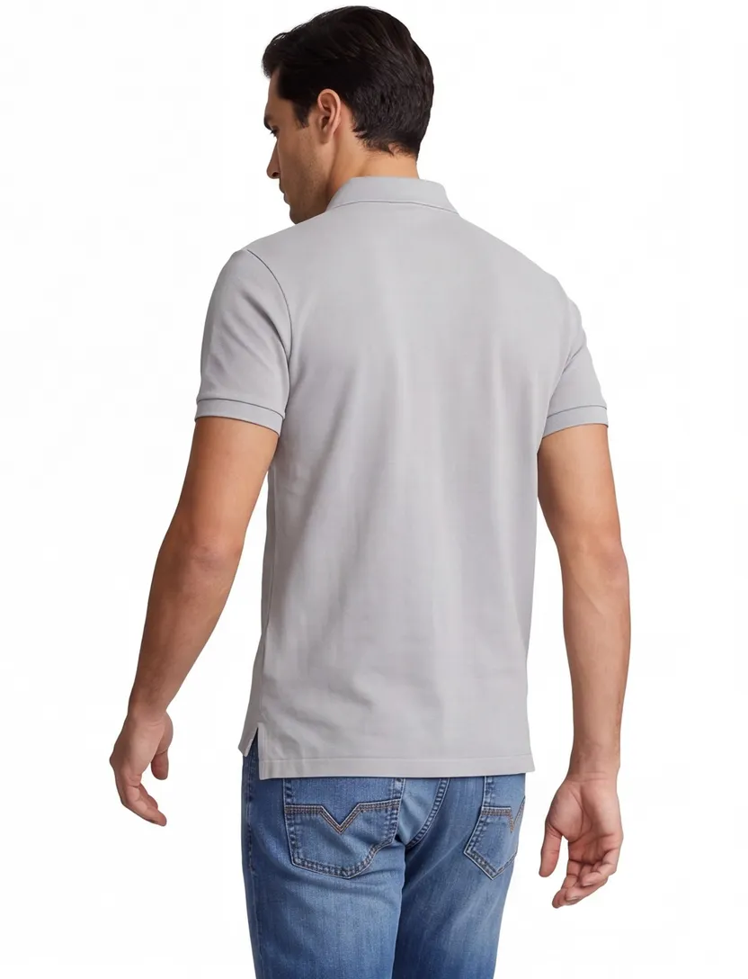 Polo Ralph Lauren slim fit poloshirt grijs effen