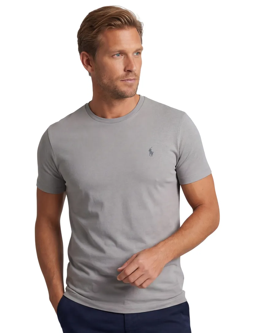 Polo Ralph Lauren effen grijs t-shirt normale fit
